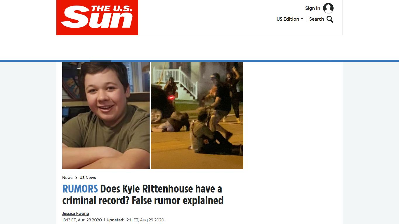 Kyle Rittenhouse doesn't have a criminal record - The US Sun